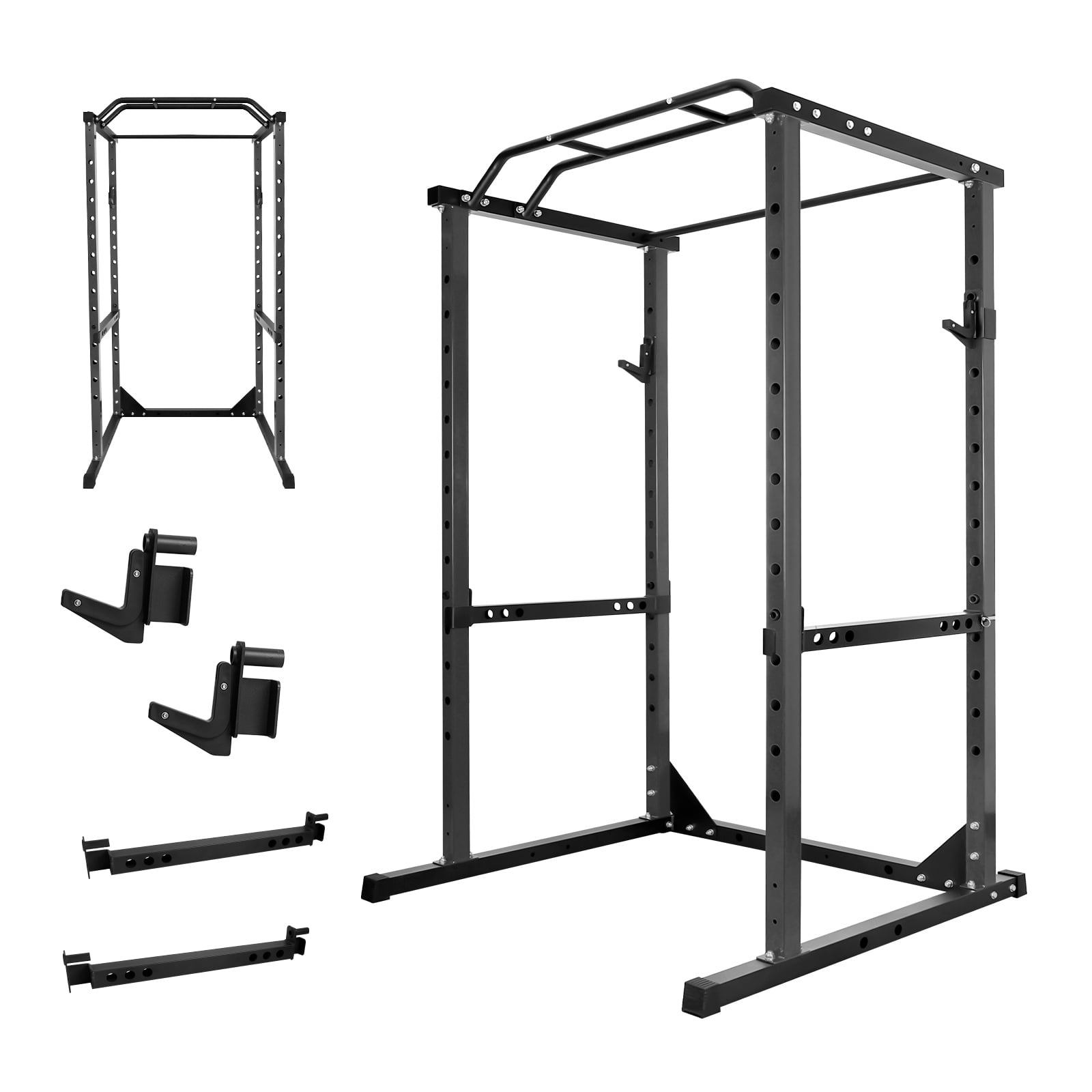 Squat Stand Rack, Weight Workout Machine, Rack Cage for Weight Training, Power Rack - Adjustable Safety Bars Space-Saving Silver 1200lb Capacity for Home Fitness