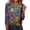 #156-Multicolor, variant on Craaazy Women's Fashionable Crewneck Button Dressy Vintage Floral Print Casual Business 3/4 Sleeve T-shirts Gifts