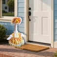 thumbnail image 5 of Blue Rose Style Porch Goose Figurine Ngheia Spring Outfit with Hat & Sunflower Plastic Goose Costume for Cement Goose Easter Party Outdoor Patio Yard Lawn Art Decoration, 5 of 9