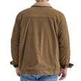 thumbnail image 5 of Lilgiuy Men Casual Solid Corduroy Plus Fleece Thickening Turndown Long Sleeve Button Jacket With Pockets Brown（） Fall Fashion for 2022 Spring Winter, 5 of 5