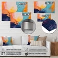 thumbnail image 4 of Designart "Blue and orange paint Expression 1 In Blue and Orange"Abstract Metal Wall Art Blue Modern Office Room Wall Art, 4 of 6