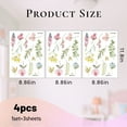 thumbnail image 5 of Lockways Flowers Wall Decals Stickers Removable Stick Colorful Dragonflies Floral Wall Murals Decor for Bedroom Living Room, 5 of 8