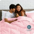 thumbnail image 3 of Bare Home Down Alternative Comforter Set - 3-Pieces - All Seasons - Queen, Light Pink, 3 of 8