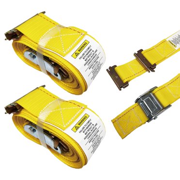 4-Pack 2' X 12' E-Track Ratchet Tie Down Straps – For Truck, Trailer, Enclosed Cargo Van