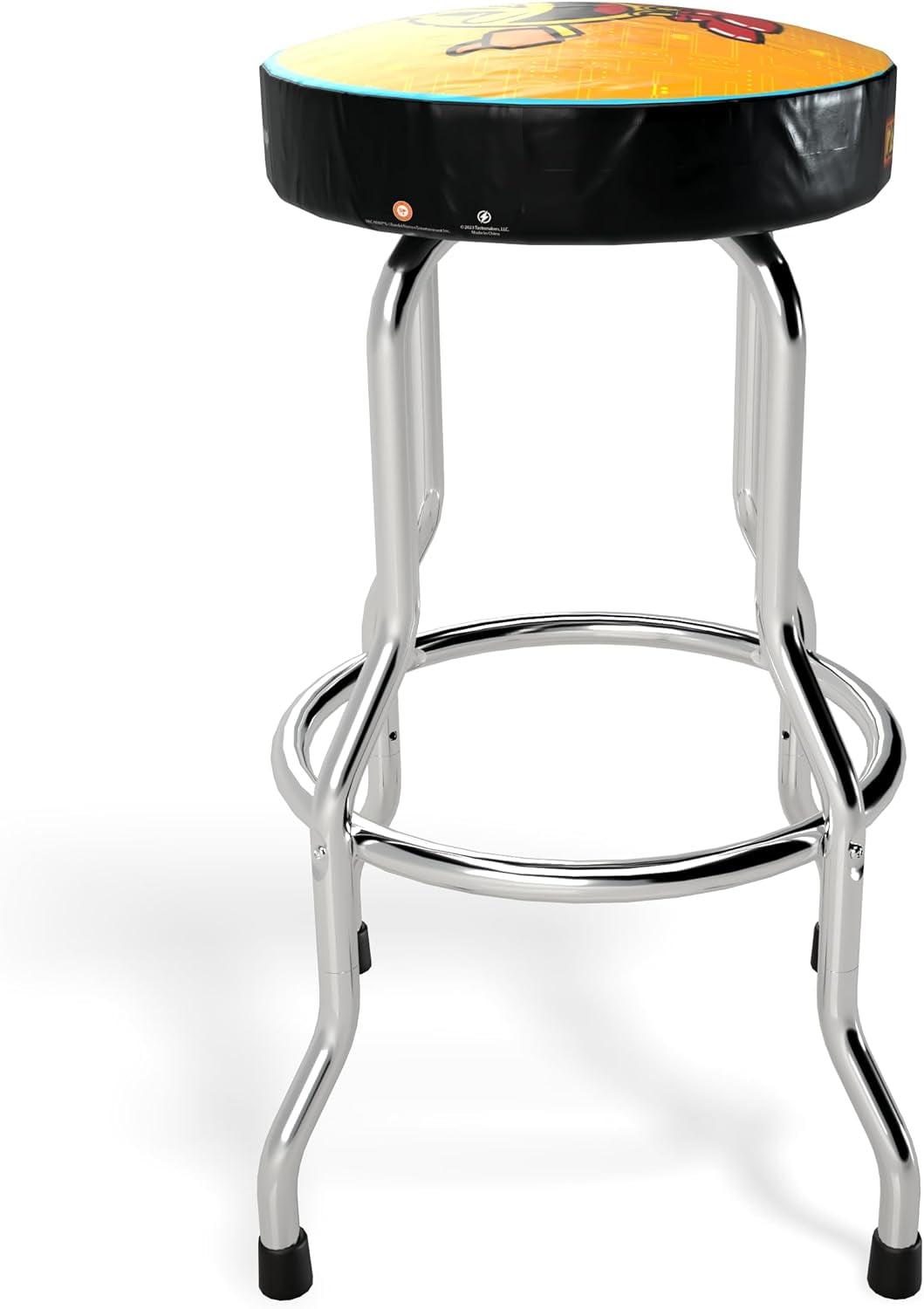 ARCADE1UP Officially Licensed Adjustable Stool with Chrome-Plated Steel Frame and High-Density Foam Padding for Supreme Gaming Comfort (Pac-Man)