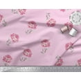 thumbnail image 2 of Soimoi Pink Georgette Viscose Fabric Grandiflora Roses Floral Printed Craft Fabric by the Yard 42 Inch Wide, 2 of 3