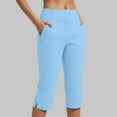 thumbnail image 2 of GEWSEY Dressy Capri Pants for Women Stretch High Waisted Crop Work Pants Summer Casual Capris Slacks Yoga Trousers Dress Pant (Sky Blue, XXXXL), 2 of 9