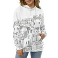 thumbnail image 3 of POBUDS Hoodie, Regular Fit Sporty Pullover Hooded Sweatshirt for Men Women Cinque Terre Italy Town M, 3 of 6