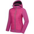 thumbnail image 3 of Little Donkey Andy Women's Lightweight Insulated Hybrid Jacket for Hiking Running Ski Warm Rose XL, 3 of 7