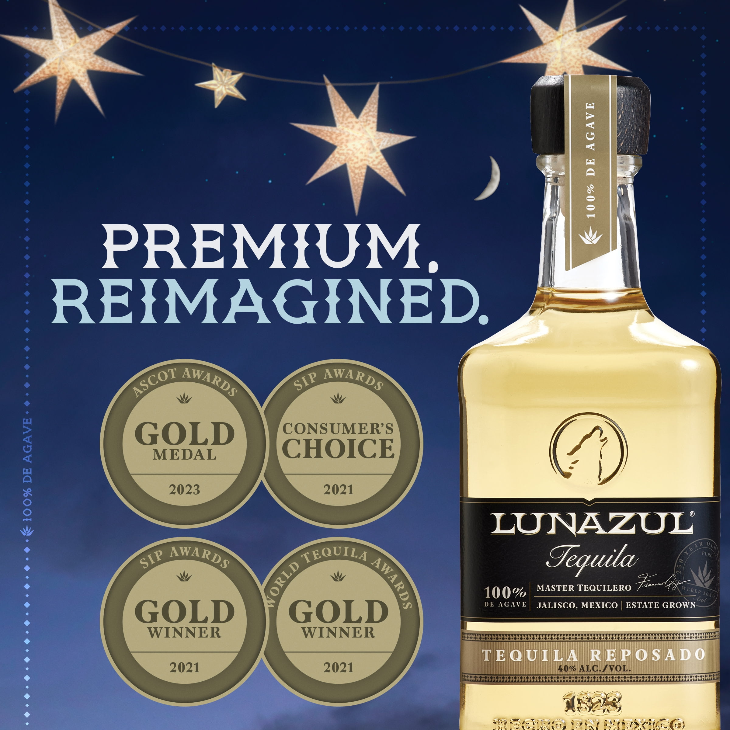 Lunazul Reposado Tequila, 750 ml Bottle, 40.0% ABV