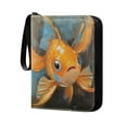 thumbnail image 2 of Game Card Storage Bag Collectible Trading Card Albums The 4-Pocket Card Binder With 50-Page Sleeve Can Hold 400 Game Cards Oil Painting Goldfish, 2 of 6