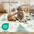 thumbnail image 4 of ODIKA 6'x9' Washable Area Rug Non-Slip, Chair-Friendly, Farmhouse Motif Painterly Hardwood Watercolor Forest Long Hallway for Dining Room, Under Table, Office Décor, 4 of 7