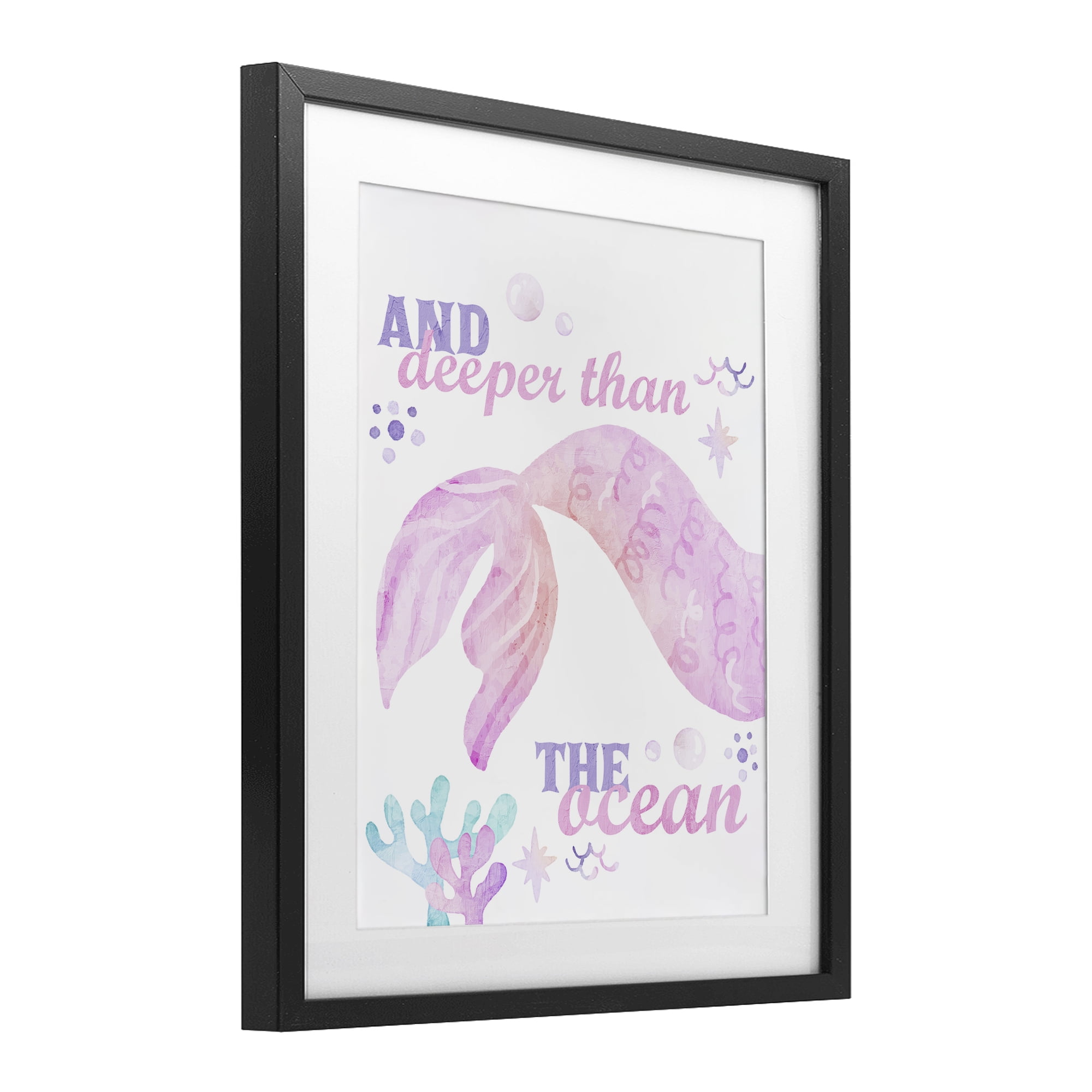 Deeper Than The Ocean Black Framed Print Under Glass, design by Kim Allen