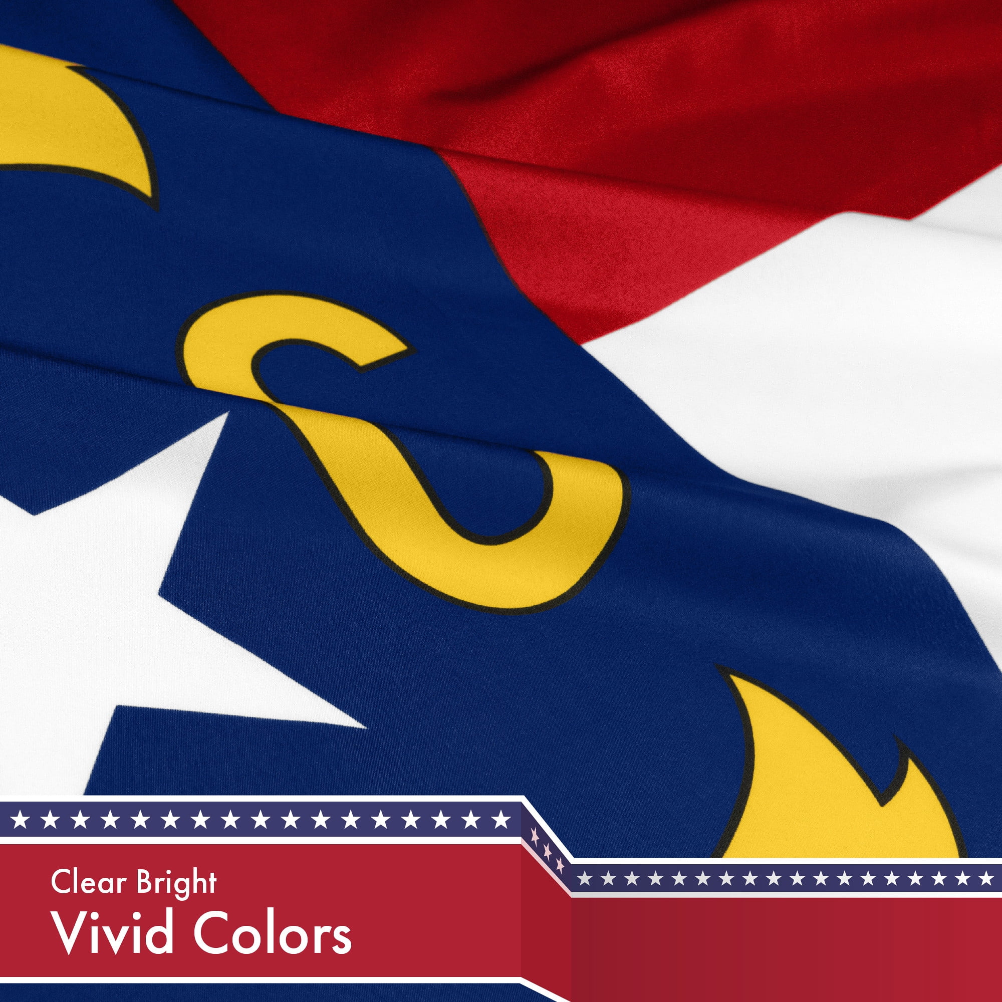 G128 Combo Pack: USA American Flag 3x5 Ft 150D Printed Stars & North Carolina State Flag 3x5 Ft 150D Printed