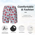thumbnail image 5 of Lsque Mens Swim Trunks Strawberries Pattern - Bathing Suit Compression Liner - Beach Swim Shorts Swimwear - (S-3XL) - Stretch Quick Dry -Small, 5 of 9