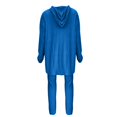 thumbnail image 5 of Women's Ribbed Knit Two Piece Set, Oversized Hoodie and Leggings Outfit, Casual Lounge Wear Set, Stretchy Jogger Set, Comfortable Loungewear, Two Piece Outfits, Hooded Sweatshirt Set - Blue, 5 of 5