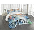 thumbnail image 3 of Ambesonne Venice Quilted Bedspread Set 3 Pcs, Colorful Sketch Bridge, King Size, Multicolor, 3 of 5
