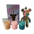 thumbnail image 6 of DIY Fluid Art Bear Key chain High Gloss Acrylic Paint Kit Set - Hot Pink-Lavender-Silver kit, 6 of 10