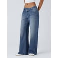 thumbnail image 4 of Women'S Wide Leg Jeans High Waisted Stretchy Straight Leg Jeans Trendy Loose Denim Pants Blue S, 4 of 9
