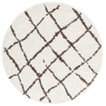 thumbnail image 2 of SAFAVIEH Berber Bentley Geometric Shag Area Rug, Creme/Brown, 5'1" x 5'1" Round, 2 of 12