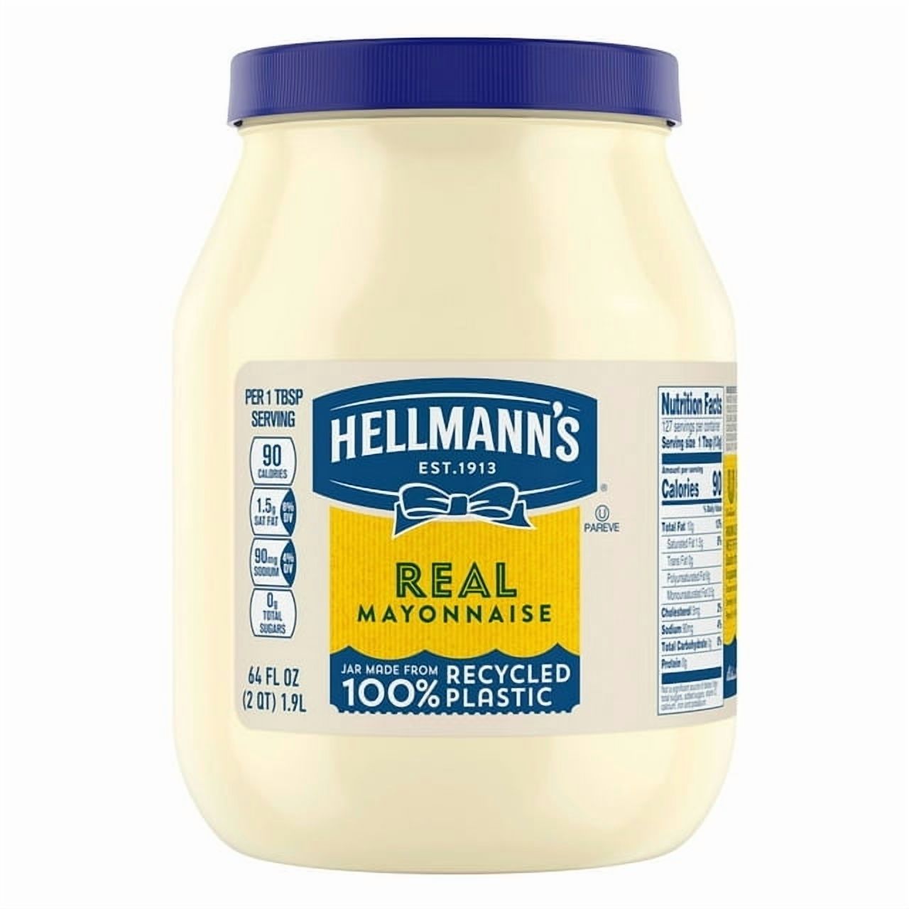 Hellmann’s Real Mayonnaise, 64 oz, With Olive White Bowl By OMA