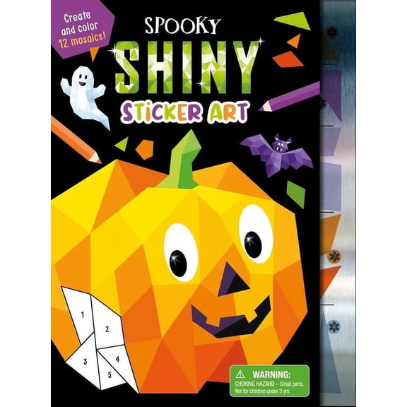 Spooky Shiny Sticker Art: Create and Color 12 Mosaics!, (Paperback)