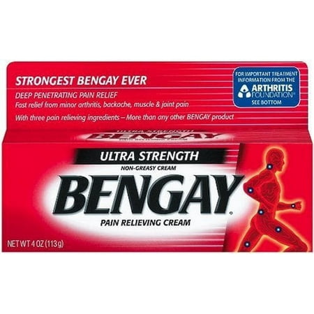 Bengay Ultra Strength Cream, 4-Ounce Tubes Pack of 3