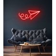 thumbnail image 2 of Handmadetneonsign Paper Plane Neon Signs, Paper Plane Led Neon Sign, Christmas Neon Sign, Home Led, 2 of 5