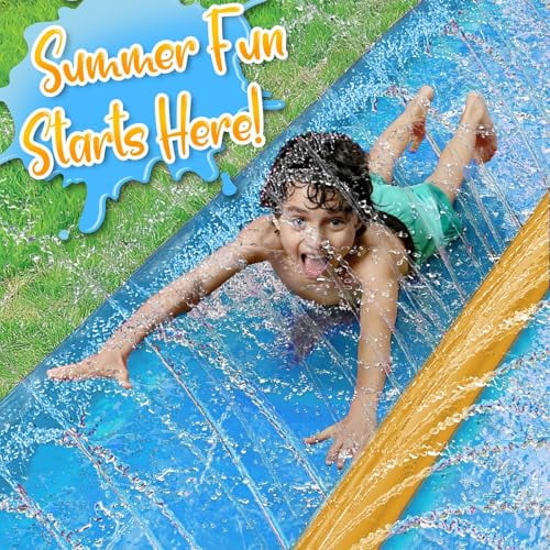 18 x 5 ft - Slip and Slide, Water Slides for Kids - Backyard waterslide for Kids, Outdoor Fun Summer Water Toys, Water Activities for Kid and Adults for Backyard Fun, Ages 4-8, 5, 6, 7, 8-12 +