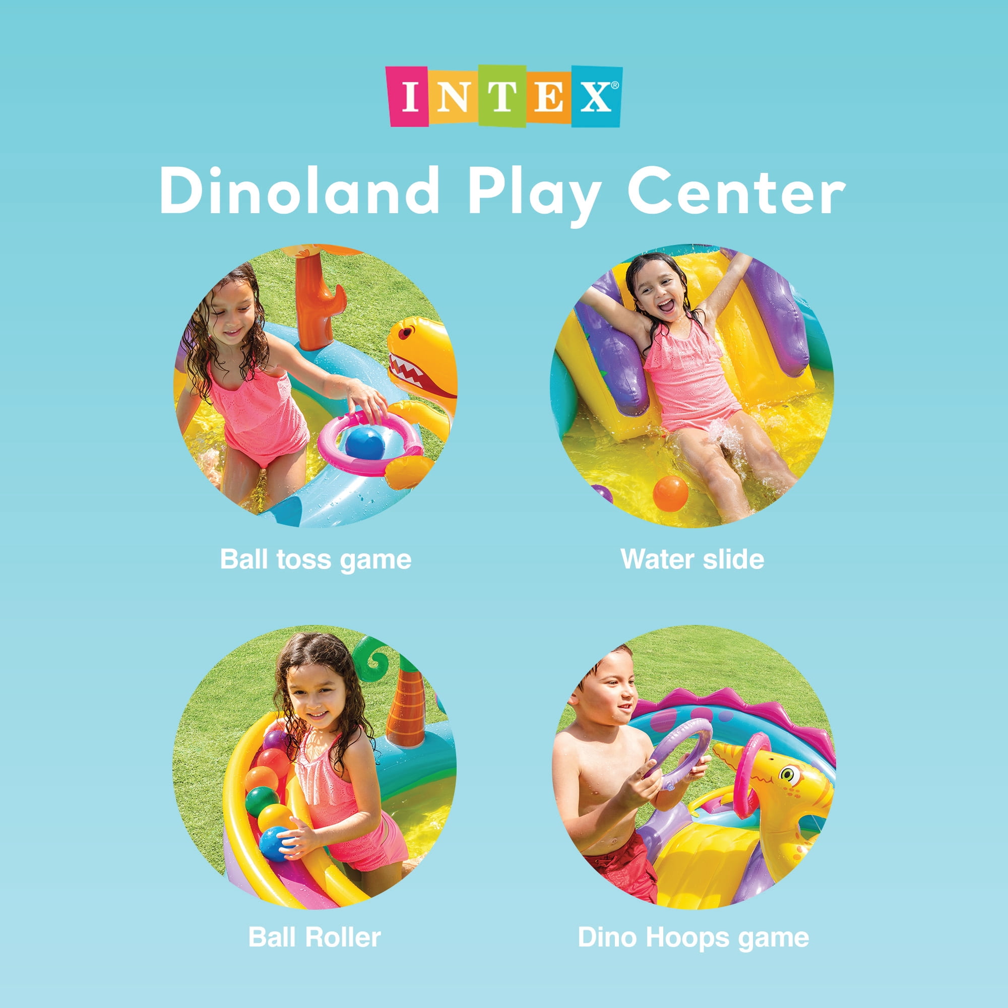 Intex Dinoland Kiddie Swimming Pool and Dinosaur Inflatable Swimming Pool