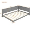 thumbnail image 3 of Full Size Daybed with A Backrest and Armrests, Mid-Century Wood Sofa Bed Frame with Wood Slats Support, Platform Bed Frame, Guest Bed for Bedroom Guest Room Living Room, No Box Spring Needed, Gray, 3 of 7
