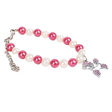 Pet Necklace Elegant Fine Workmanship Acrylic Dog Pattern Faux Pearl Jewelry Collar for Home