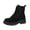 Black, variant on EKVAHL Orthopedic Combat Boots for Women, Lug Sole Booties Walking Shoes, Faux Suede Leopard Print Arch Support Lace Up Non Slip Outdoor Fall Winter Motorcycle Daily Boots Black