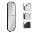 thumbnail image 3 of Kate and Laurel Plumley Scalloped Full Length Wall Mirror, 18 x 48, Black, Modern Panel Mirror Wall Decor for Use as Full Size Bedroom Mirror or Large Entryway Mirror, 3 of 8