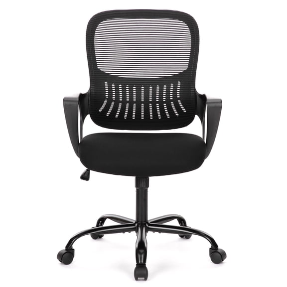 CONCETTA Ergonomic Home Office Desk Chair, Mid-Back Mesh Swivel Chairs with Wheels for Adults, Black
