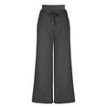 thumbnail image 7 of JoliSweat Women's Sweatpants Wide Leg Sweat Pants Fall Winter Clothes Baggy Drawstring Joggers with Pockets Dark Gray L, 7 of 7