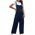 thumbnail image 1 of Moda para mujer Monos retro Mamelucos Tirantes Mono sólido Pantalones Pompotops qyievc838, 1 of 5