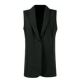 thumbnail image 6 of Women's Sleeveless Blazer Vest Single Button Lapel Open Front Suit Waistcoat for Business Casual Office Wear L, 6 of 6
