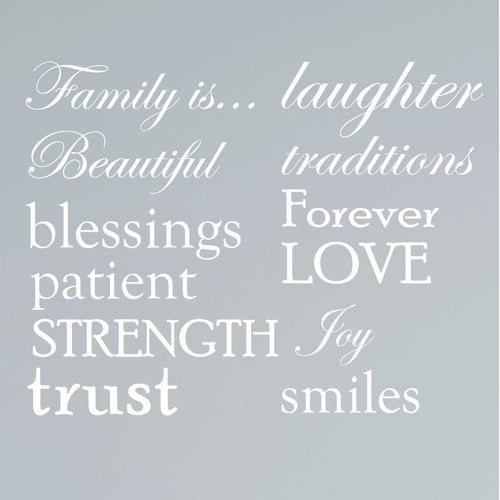 Innovative Stencils 12 Family Quote Words Vinyl Wall Decal Walmart