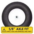 thumbnail image 4 of Hi-Run Ribbed 4.80/4.00-8 4PR Wheelbarrow Tire and 5/8" Bore Wheel Assembly, 4 of 7