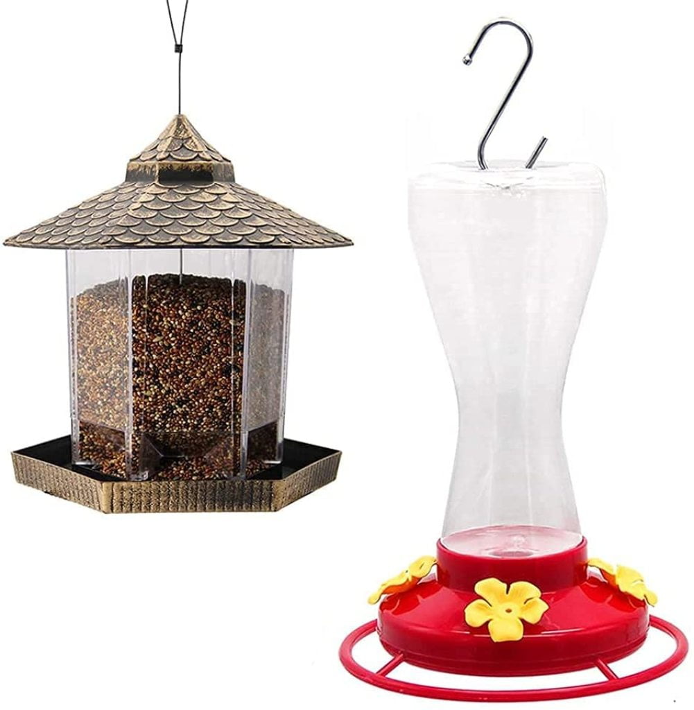 Twinkle Star 20-Ounce Hanging Hummingbird Feeder With 4 Feeding Ports 