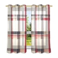 thumbnail image 6 of Yayeee Window Curtains Light Filtering 63"x42" Grommet Panel Pair Home Living Room Decor, Red Tartan, 6 of 7