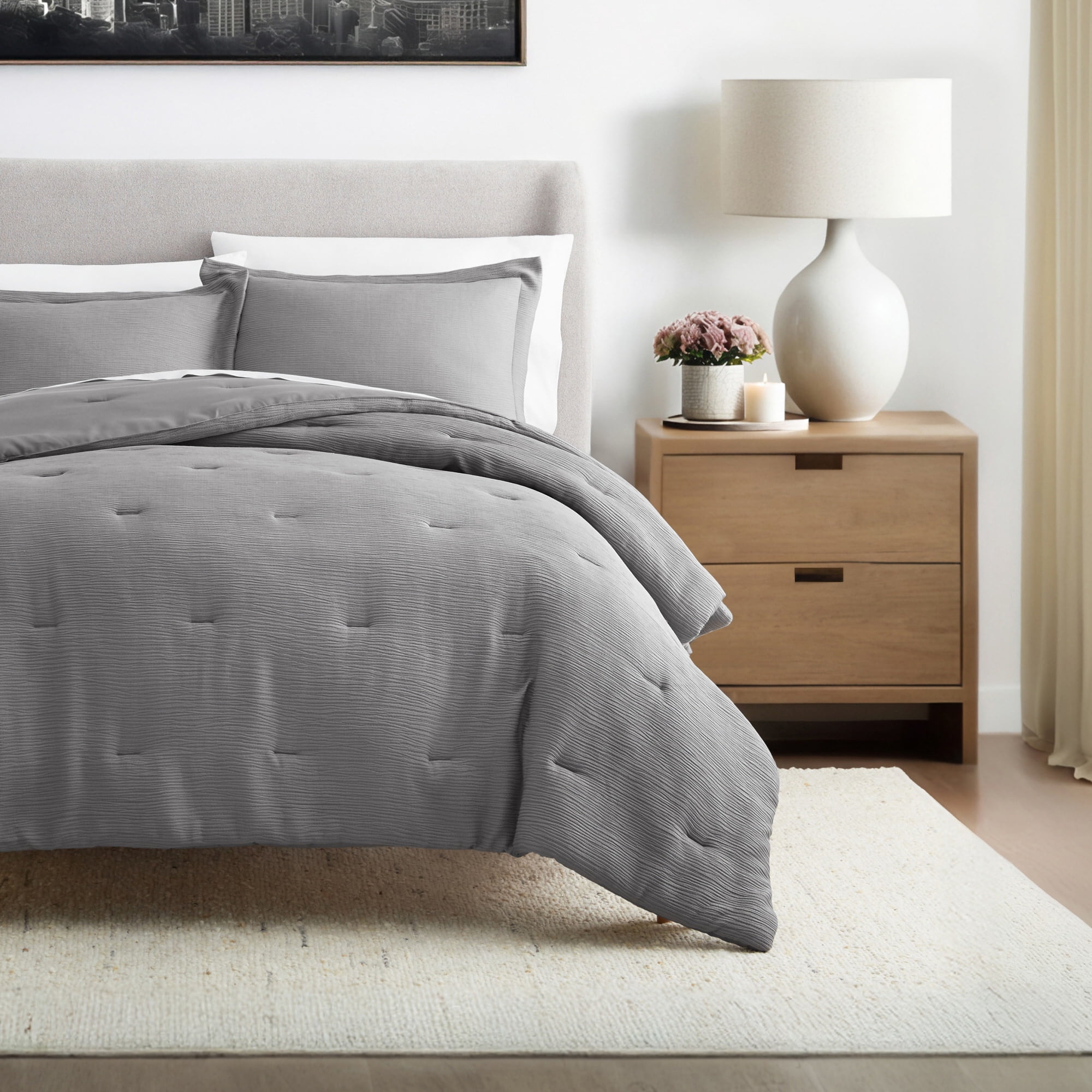 Cloud Weave Textured Comforter Set Plush All-Season Down Alternative Bedding - Comfort Canopy