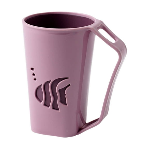 Pink Toothbrush Cup with Handle Plastic Bathroom Organizer Rinsing Cup Mouthwash Cup Dental Care Storage Container