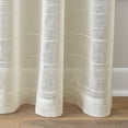 thumbnail image 4 of Mainstays Woven Stripe Sheer Tab Top Curtain, Single Panel, Beige, 50" W x 95" L, 4 of 6