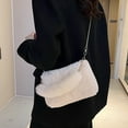 thumbnail image 6 of Women Fuzzy Crossbody Bag Casual Plush Tote Handbag Daily Dating Bag (White) Crossbody Bags for Women, 6 of 8
