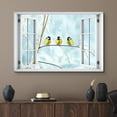 thumbnail image 2 of wall26 Canvas Print Wall Art Window View Yellow Birds in Snowy Winter Wonderland Wilderness Nature Photography Realism Scenic Landscape Colorful Multicolor for Living Room, Bedroom, Office - 12", 2 of 5
