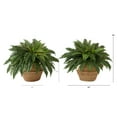 thumbnail image 2 of Nearly Natural 23in. Artificial Boston Fern Plant with Handmade Jute & Cotton Basket with Handles DIY KIT (Set of 2), Green, 2 of 4