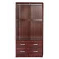 thumbnail image 5 of Better Home Products Sarah Modern Wood Double Sliding Door Armoire in Mahogany, 5 of 7