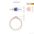 thumbnail image 4 of ANGARA Natural Classic Cushion Tanzanite and Diamond Three Stone Ring in 14K Rose Gold for Women (Size-5mm) | December Birthstone, Anniversary, Jewelry Gift for Women | Natural Tanzanite Ring, 4 of 8